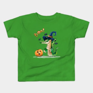 Boo! Halloween Crocodile and Pumpkin Kids T-Shirt